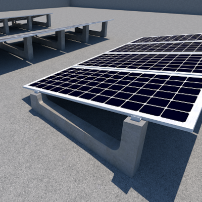 sistema monofila 20 gradi - zavorre fotovoltaico